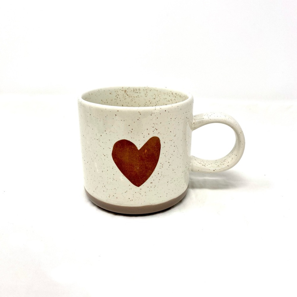 2017 Starbucks Speckled Mug W/Rose Gold Heart Coffee/Tea 12oz